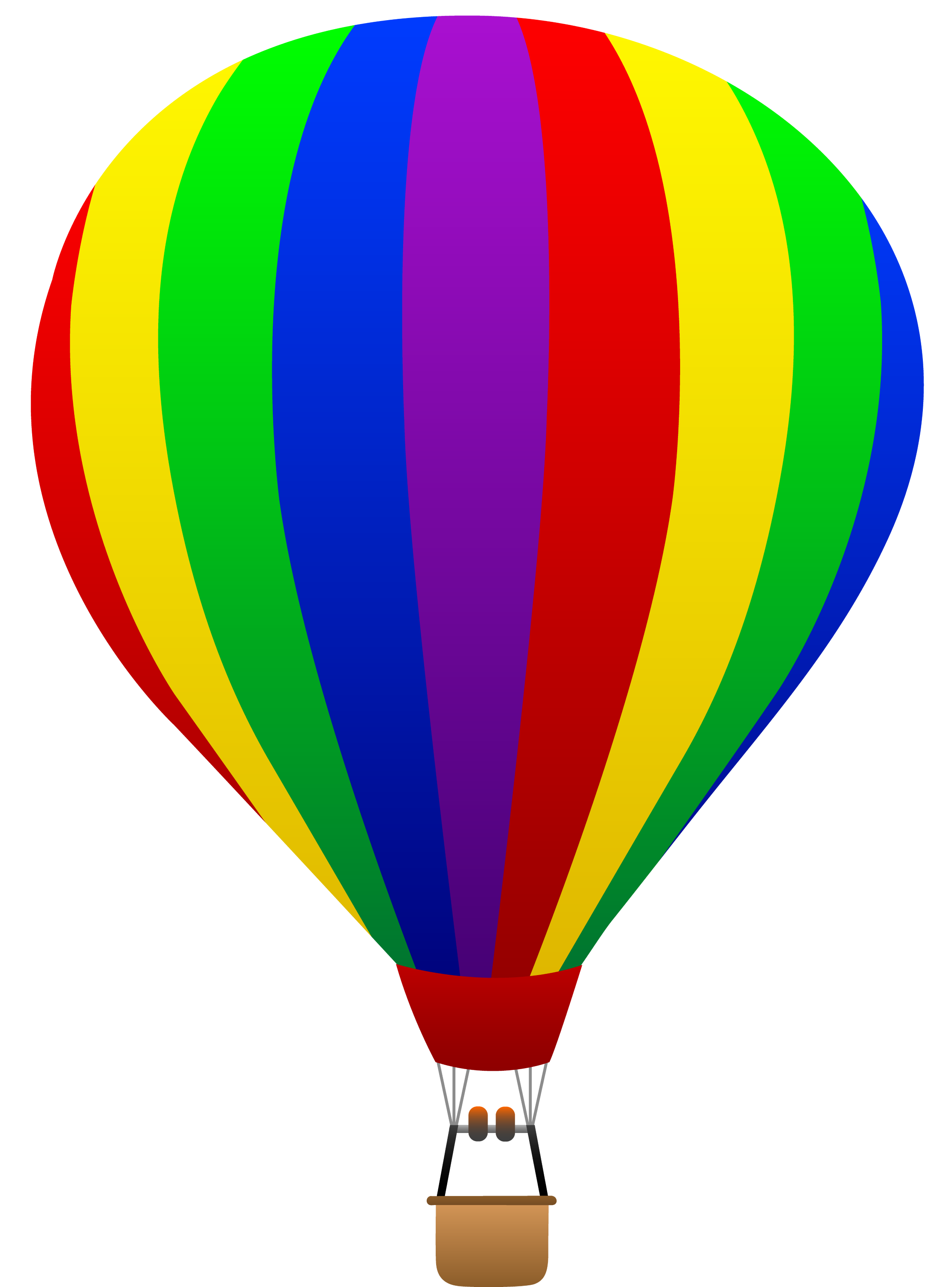 Rainbow Striped Hot Air Balloon - Free Clip Art